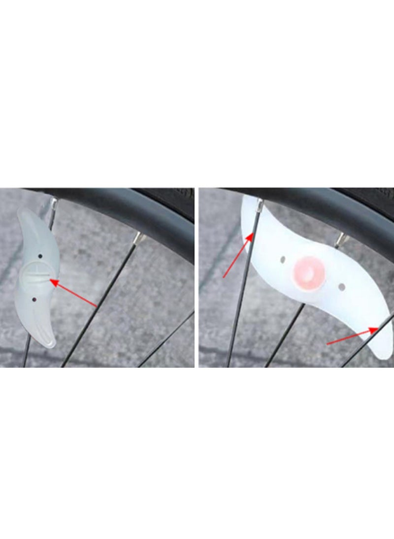 White Bicycle Light Spoke Light Hot Wheels Outdoor Riding Equipment S-Shaped Willow Leaf Light Warning Light