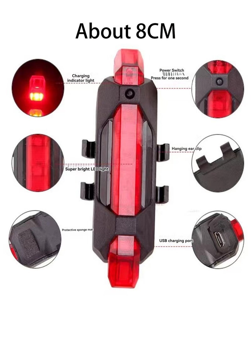 Colorful Bicycle Taillight, Usb Charging High Brightness Safety Warning Light For Outdoor Cycling, Safety Equipment For Night Riding Of Road And Mountain Bikes