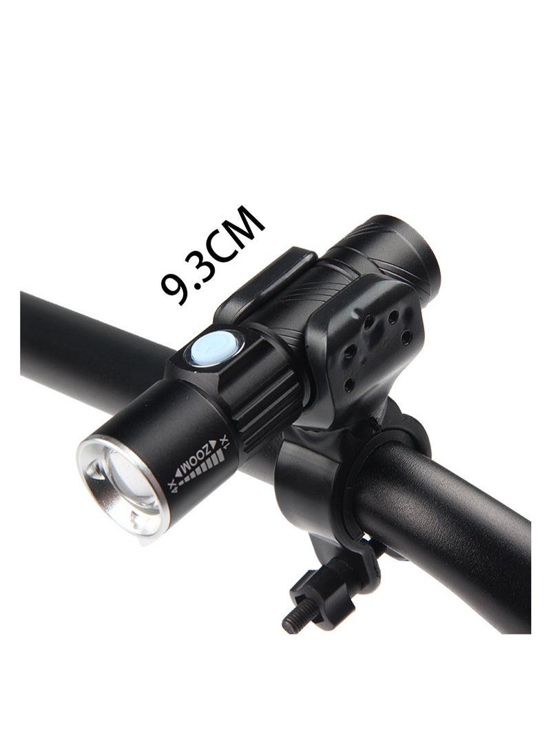 Black Strong Light Led Mini Bicycle Light Front Light Mountain Bike Light Usb Rechargeable Flashlight Cycling Equipment Accessories Light Stand