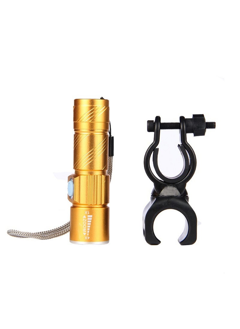 Yellow Strong Light Led Mini Bicycle Light Headlight Mountain Bike Light Usb Rechargeable Flashlight Cycling Equipment Accessories Light Stand