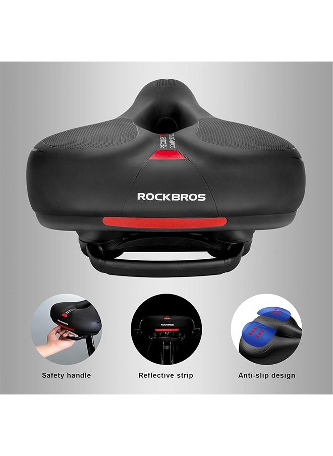 ROCKBROS Bike Seat Comfort Bike Saddle Mountain Bicycle Accessories for Men Women Soft Wide Bike Seat Cushion Dual Shock Absorbing with Reflective Strip