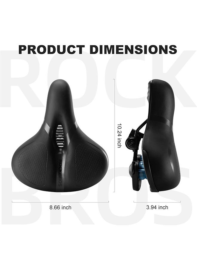 ROCKBROS Bike Seat Comfort Bike Saddle Mountain Bicycle Accessories for Men Women Soft Wide Bike Seat Cushion Dual Shock Absorbing with Reflective Strip