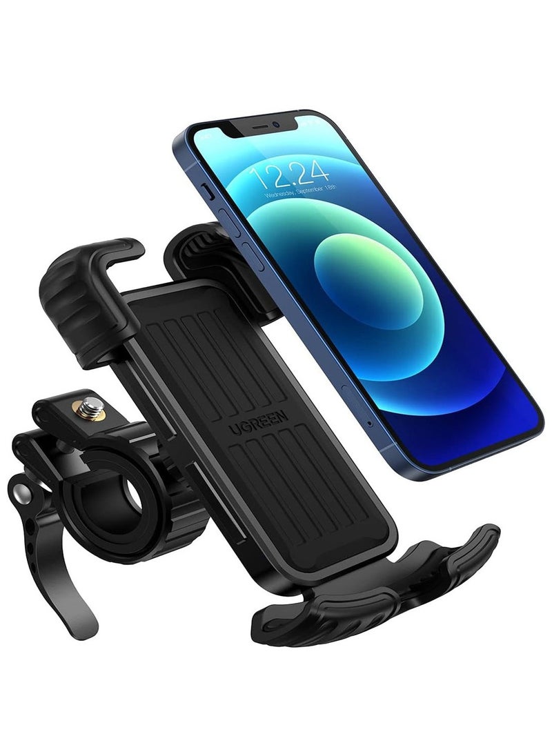 UGREEN Bike Phone Holder, Bicycle Motorcycle Phone Stand Stainless Mount 360 Rotation-Black