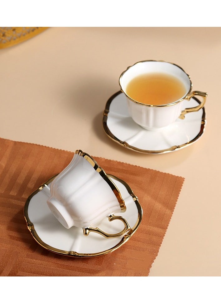 European style espresso cup with saucer and metal stand coffee cup set with teapot teacup set with teapot cappuccino cup espresso cup (gold trim)