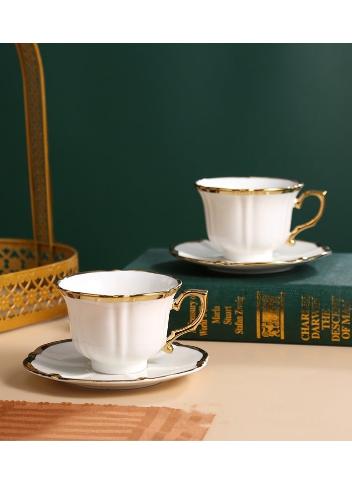 European style espresso cup with saucer and metal stand coffee cup set with teapot teacup set with teapot cappuccino cup espresso cup (gold trim)