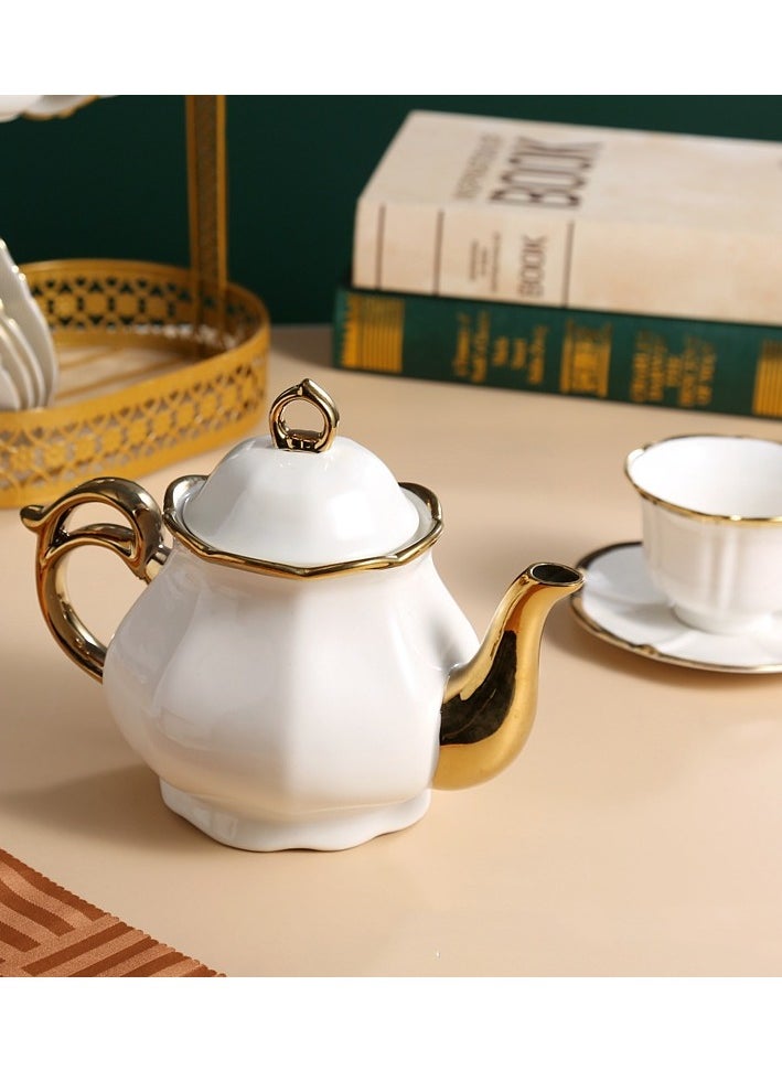 European style espresso cup with saucer and metal stand coffee cup set with teapot teacup set with teapot cappuccino cup espresso cup (gold trim)