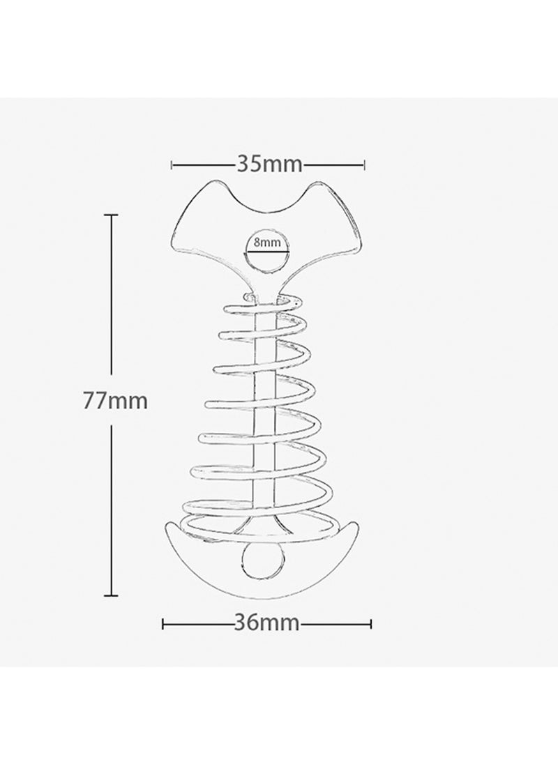 10Pcs Outdoor Adjustable Spring Fishbone Anchor Tent Pegs Rope Buckle Awning Deck Fixed Nails Tent Hooks (Random Color)