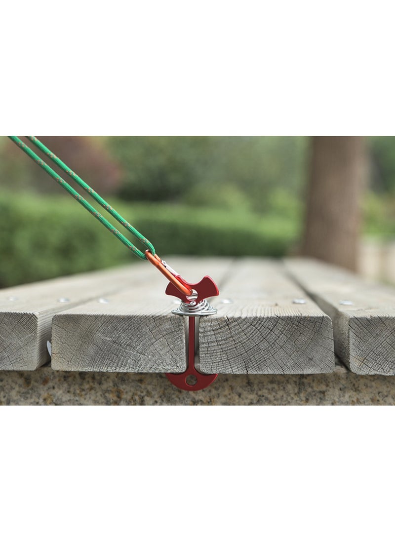 10Pcs Outdoor Adjustable Spring Fishbone Anchor Tent Pegs Rope Buckle Awning Deck Fixed Nails Tent Hooks (Random Color)