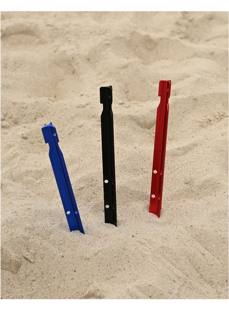 3-Piece Set Three Colors Of Aluminum Alloy High-Strength Porous Ground Nails For Fixed Camping Tents, Beach Camps