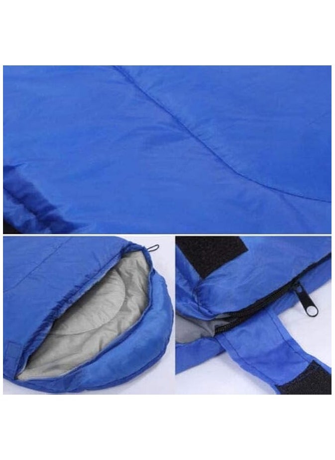 4 Season Sleeping Bag Waterproof Outdoor Camping Hiking Envelope Single Zip (Blue), STANDARD