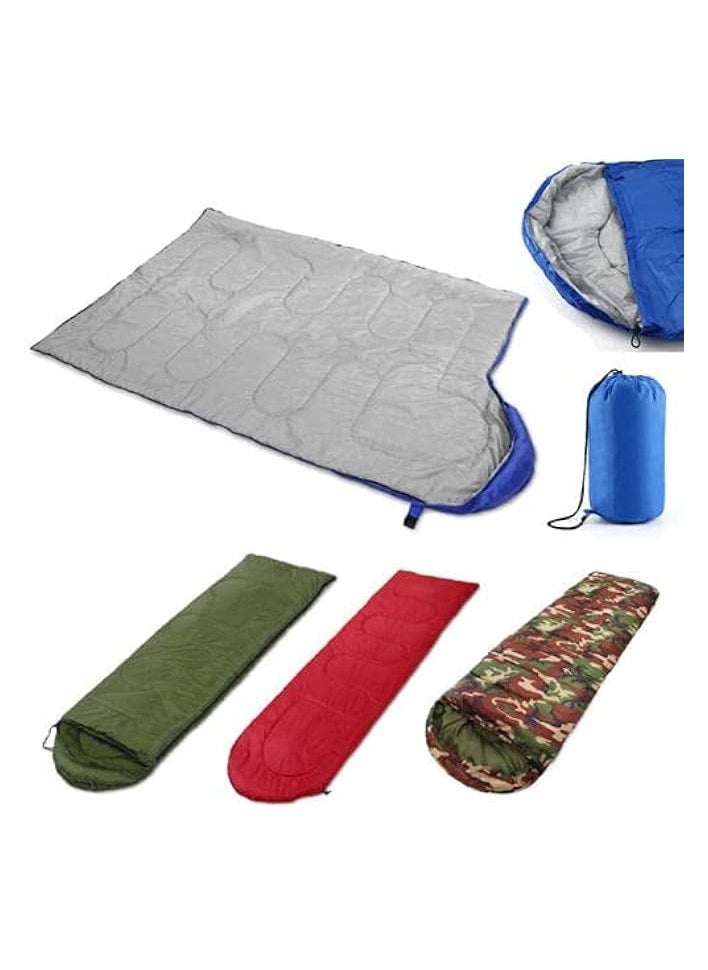 4 Season Sleeping Bag Waterproof Outdoor Camping Hiking Envelope Single Zip (Blue), STANDARD