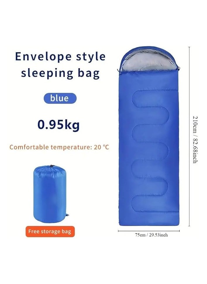 Premium Lightweight Sleeping Bag for Camping, Hiking, Backpacking | Warm, Water-Resistant and Portable (210 x75 cm) Compression Sack for Easy Packing Perfect for Picnic and Outdoor Adventures