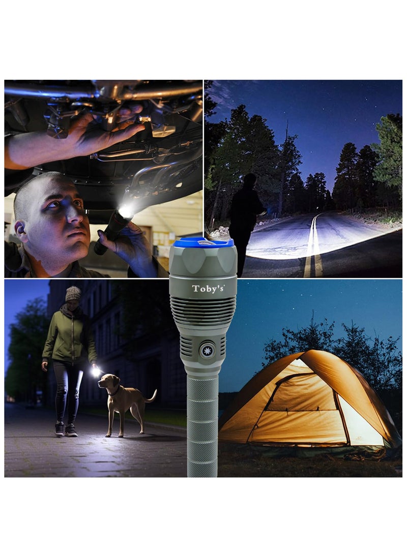 Toby's Torch-145 Rechargeable LED Bright powerful Torch with great lumen bright Torch light  High strength Aluminum Alloy and long Lasting battery life best for camping and outdoor activities