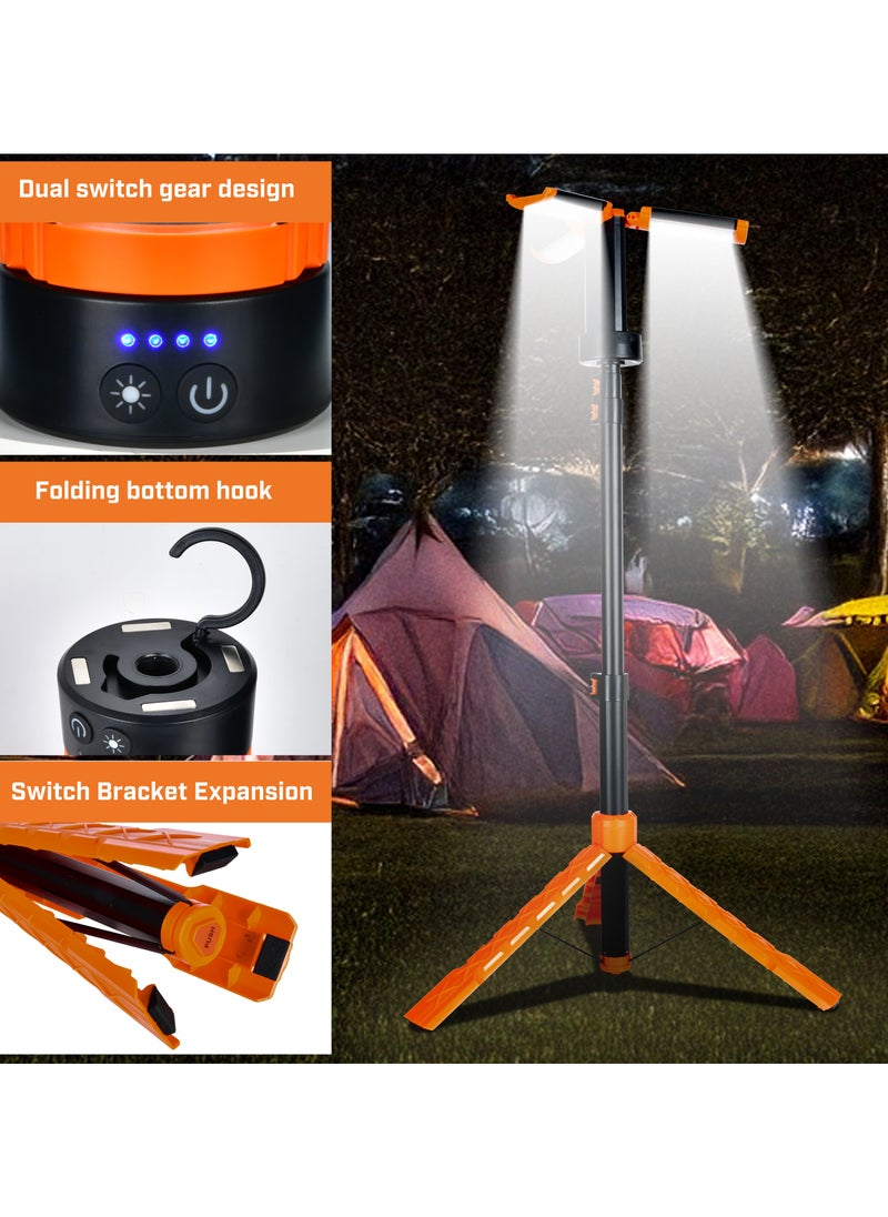 Tripod Camping Light | Rechargeable & Portable LED Lantern with Adjustable Height | Waterproof & Foldable for Outdoor, Hiking & Emergency Use