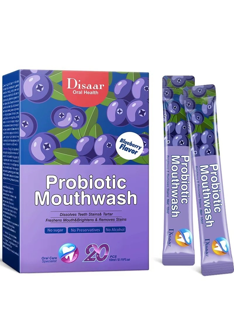 Probiotic Mouthwash Blueberry Flavor 20 Pieces