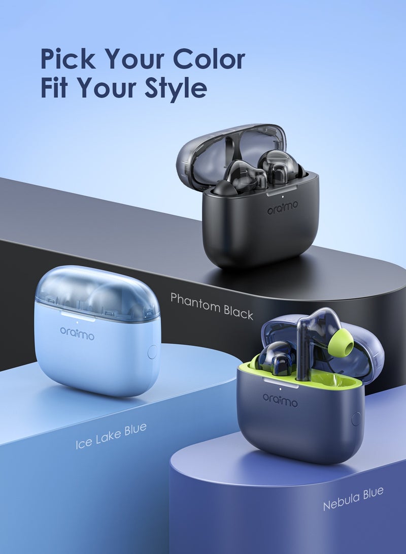 FreePods Lite True Wireless Earbuds Bluetooth TWS Earphone with APP Control,40h Play Time, Anifast Fast Charging,in-Ear Earbuds with Stereo Bass Nebula Blue