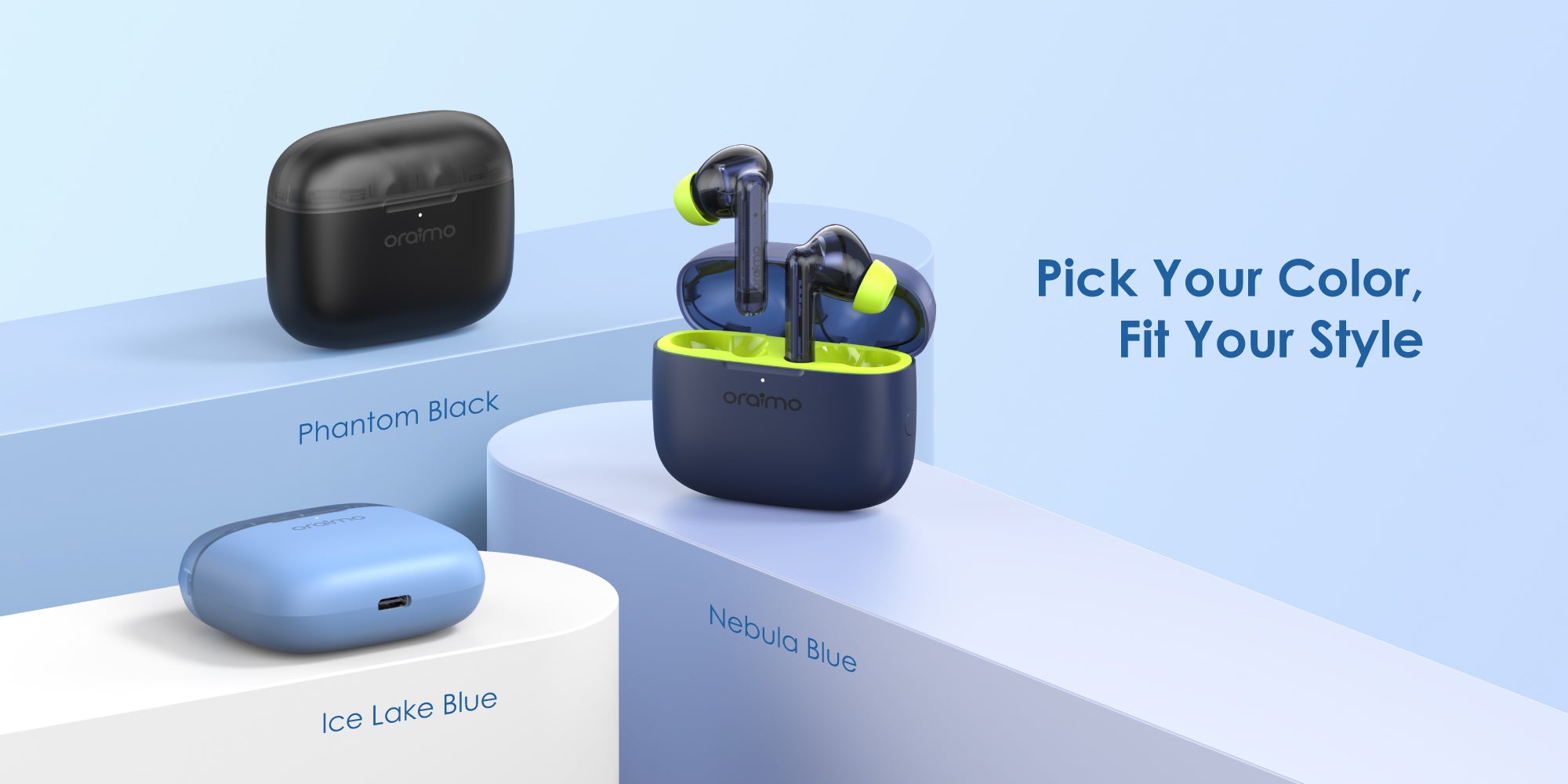 FreePods Lite True Wireless Earbuds Bluetooth TWS Earphone with APP Control,40h Play Time, Anifast Fast Charging,in-Ear Earbuds with Stereo Bass Nebula Blue