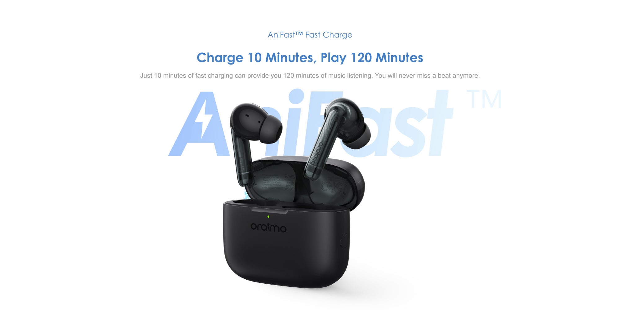 FreePods Lite True Wireless Earbuds Bluetooth TWS Earphone with APP Control,40h Play Time, Anifast Fast Charging,in-Ear Earbuds with Stereo Bass Nebula Blue