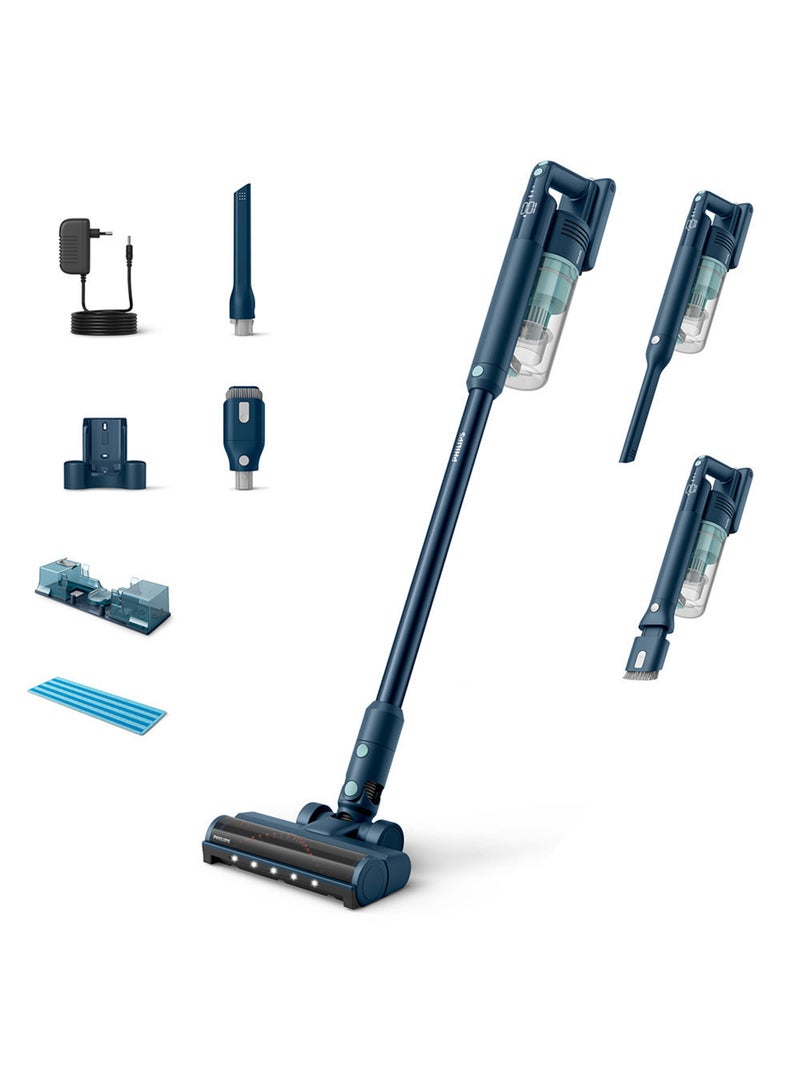 Philips 5000 Series Cordless stick Vacuum /electric broom - Digital Motor, PowerCyclone 10, upto60 min Runtime, triActive multi LED Nozzle, Aqua Module to mop, 3 stage filtration system, crevice tool helps to reach narrow spaces, Wet & Dry 25.2 W XC5041/61 Sage