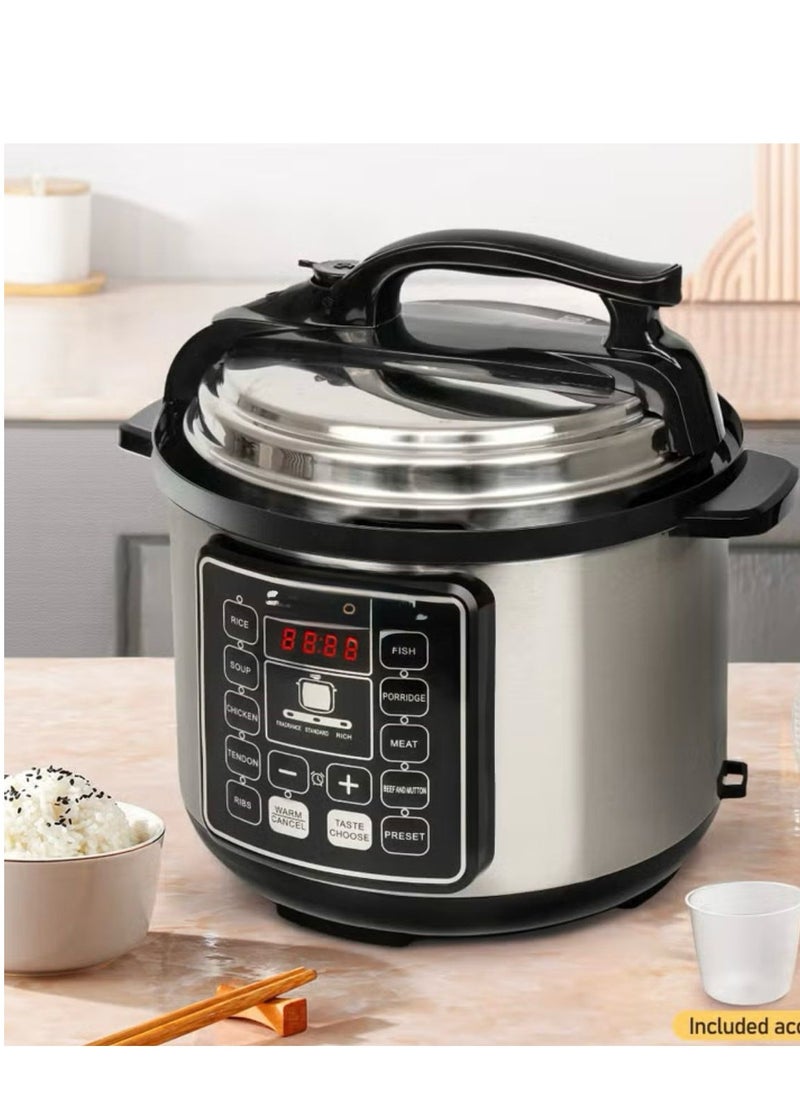 10 In 1 Electric Pressure Cooker Instant Programmable Smart Pot 1050 Watts Rice Cooker, 6 Liters, 10 Smart Programs Black MES6817