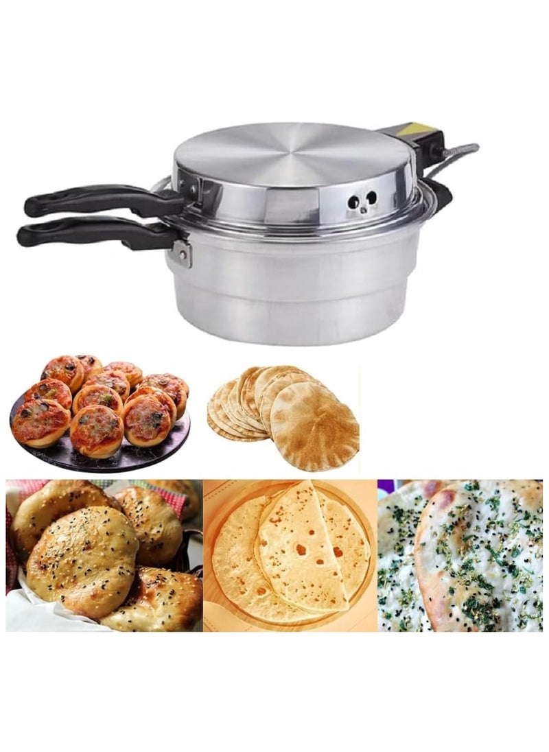 Aluminum Mini Electric Oven - Bread, Pizza, Khameer, and Lebanese Flatbread Maker | Multi-Purpose Hot Arabic Khameer Bread Machine