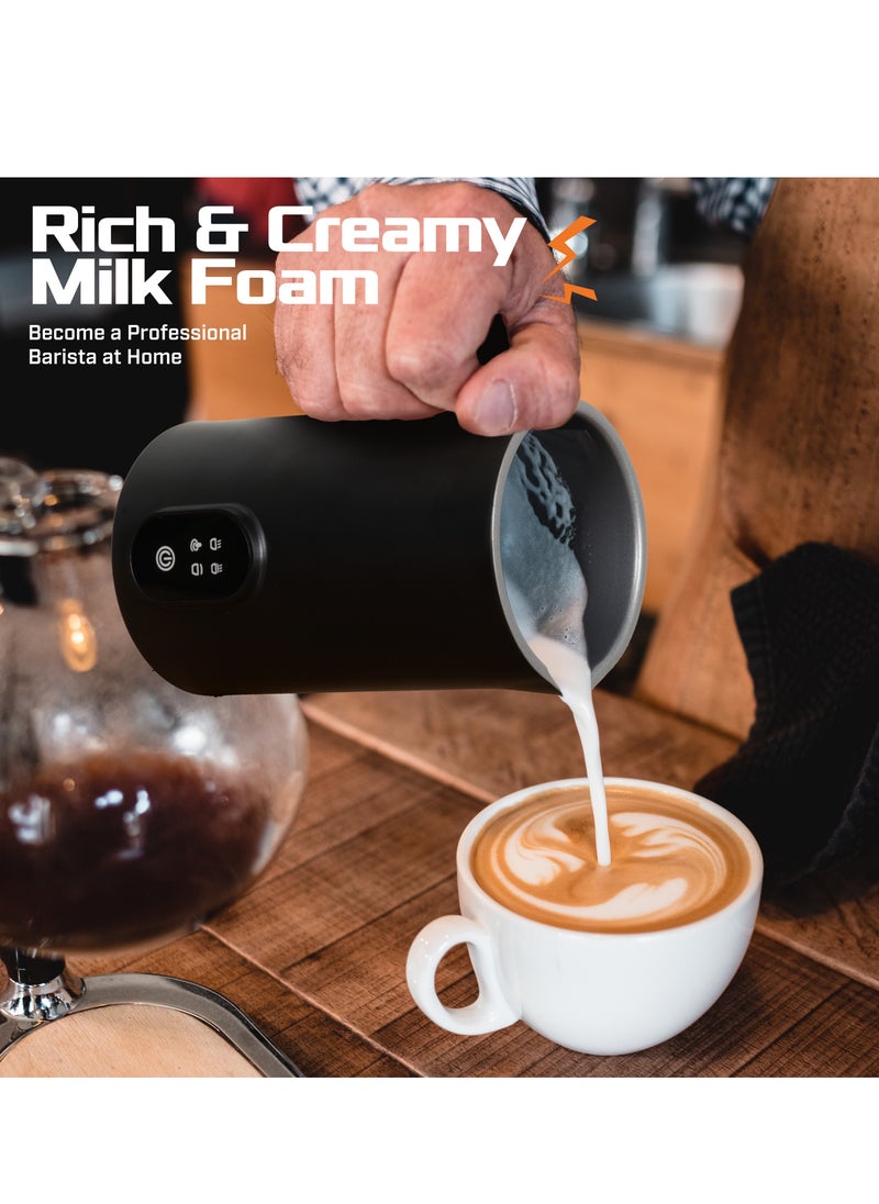 Electric Milk Frother | Portable USB Rechargeable Handheld Foam Maker | One-Touch Operation with Powerful Motor for Lattes, Cappuccinos & Hot Drinks