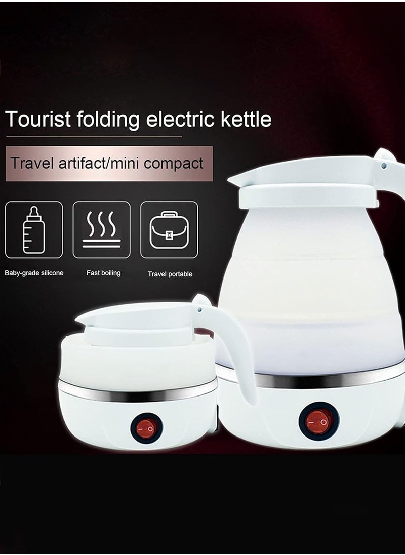 Portable Collapsible Electric Kettle,Travel Food Grade Silicone Hot Water Kettle,0.6L,Collapsible,Rustproof,Durable,Easy to Carry and Heat Resistant