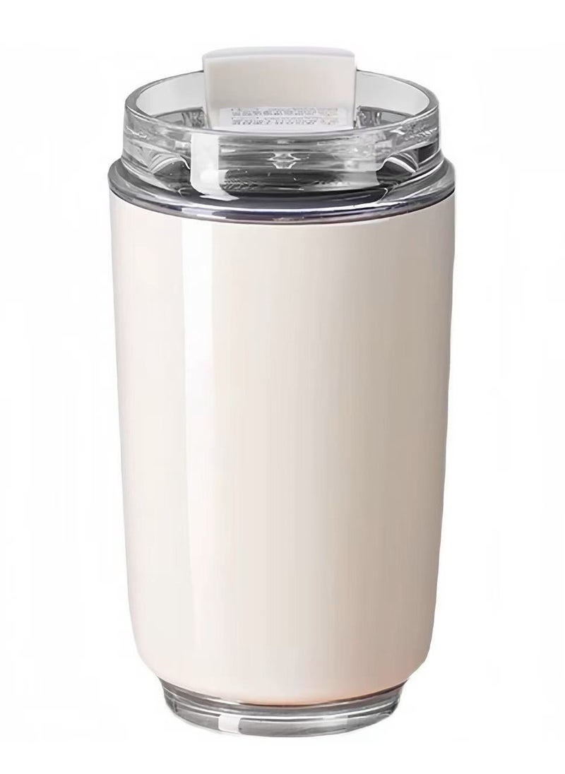 Travel Coffee Mug, Insulated Beverage Cup With Leakproof Lid, Long Lasting Coffee Tumbler With Lid And Straw, Travel Coffee Thermos 240ml,White