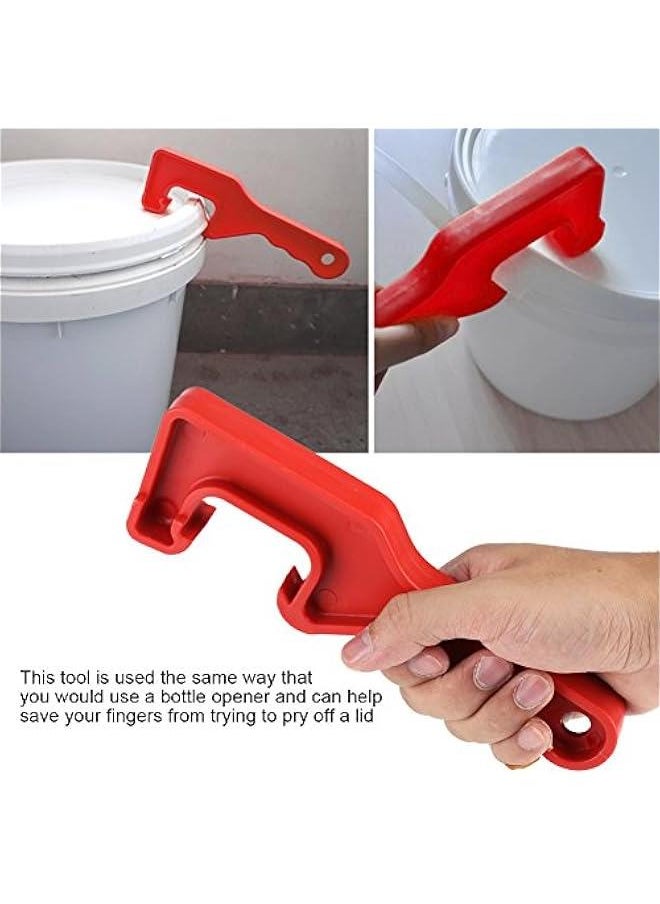 Plastic Paint Bucket Can Lid Pail Opener Opening Tool For Home Office Garage(Red)