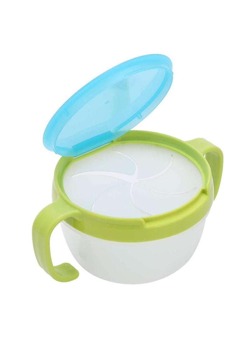 Suitable for Toddlers PP Snack Cup, Kids Snack Container, Baby Snack Holder with Handle and Dust Cover, Suitable for Kids Babies and Toddlers(Green)