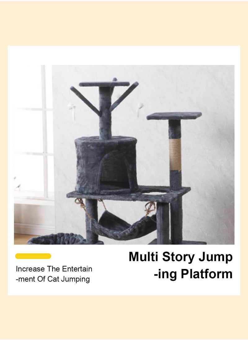 Cat Climbing Frame Large DIY Deluxe Cat Climbing Frame Cat Nest Cat Tree All-in-One Cat Stand Cat House Activity Center Condo Cat Scratch Elevated Cat Hammock Pet Condo