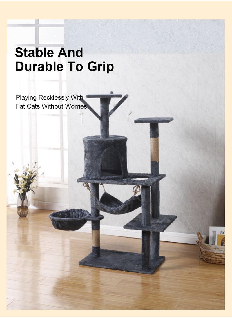 Cat Climbing Frame Large DIY Deluxe Cat Climbing Frame Cat Nest Cat Tree All-in-One Cat Stand Cat House Activity Center Condo Cat Scratch Elevated Cat Hammock Pet Condo