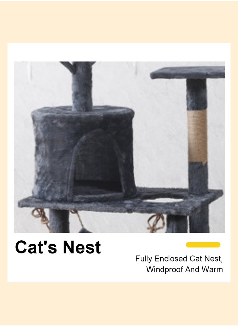Cat Climbing Frame Large DIY Deluxe Cat Climbing Frame Cat Nest Cat Tree All-in-One Cat Stand Cat House Activity Center Condo Cat Scratch Elevated Cat Hammock Pet Condo