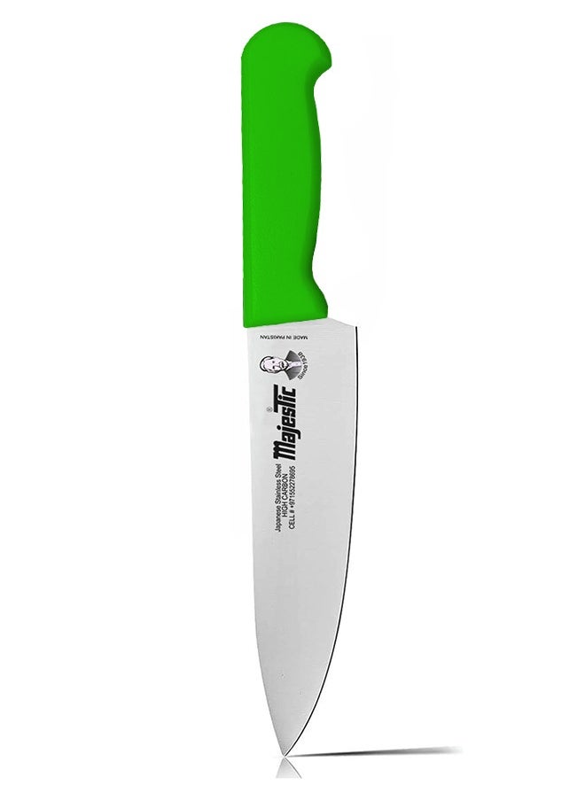 Majestic 3-Piece Chef Knife Set – 6-Inch, 8-Inch & 10-Inch High Carbon Stainless Steel Knives, Razor-Sharp Edge, Ergonomic Non-Slip Handle, Safe Bolster & Heel, Precision Cutting for Slicing, Chopping & Dicing – Dishwasher Safe, Green