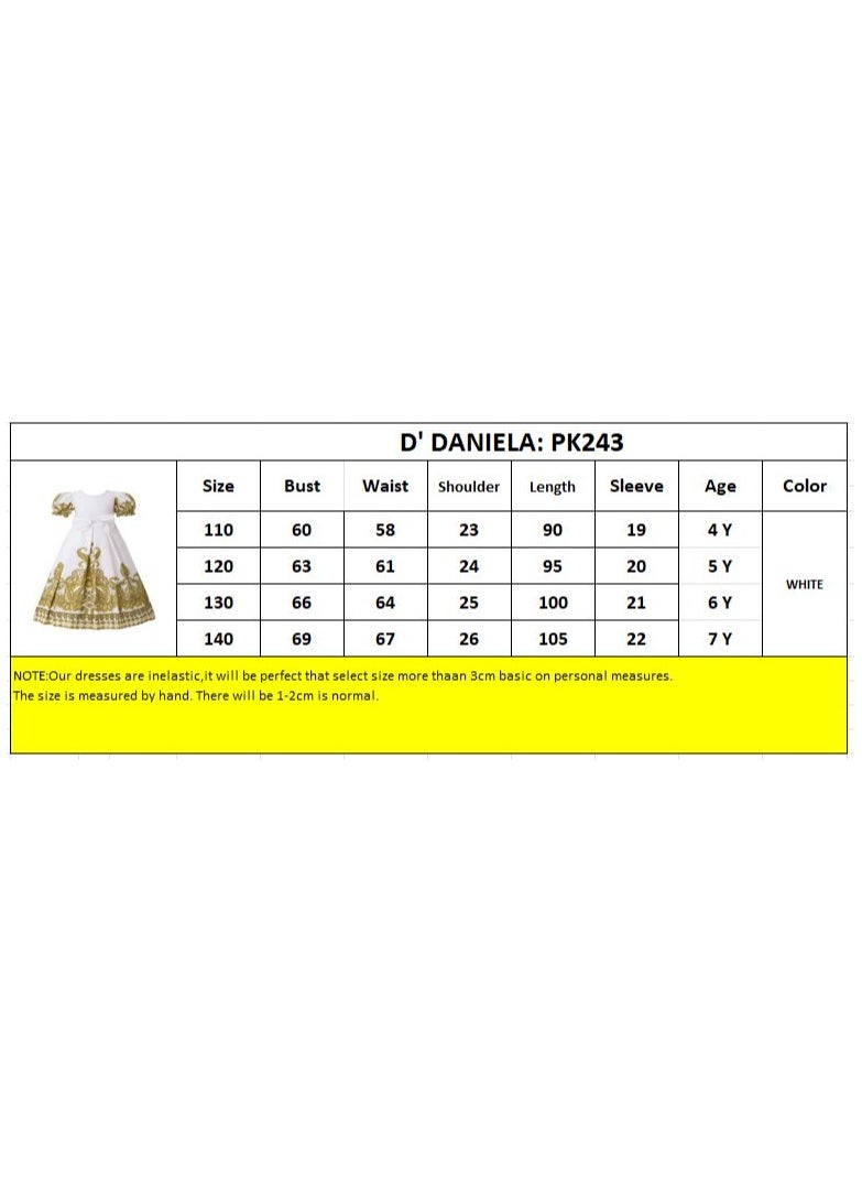 D' Daniela - Majestic Gold Abaya Dress - White