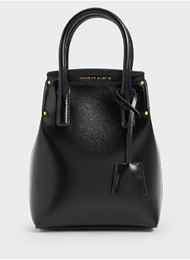 Rene Elongated Top Handle Bag & Crossbody Bag - Black