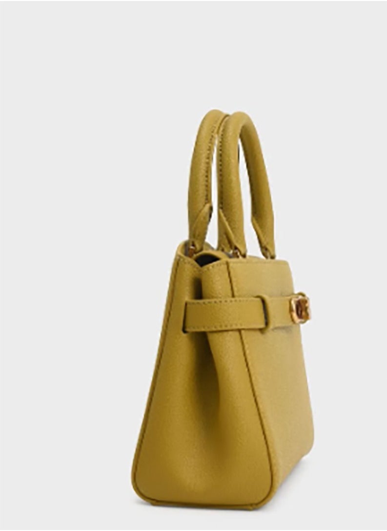 The top - handle bag from Aubrielle that features a metallic buckle.