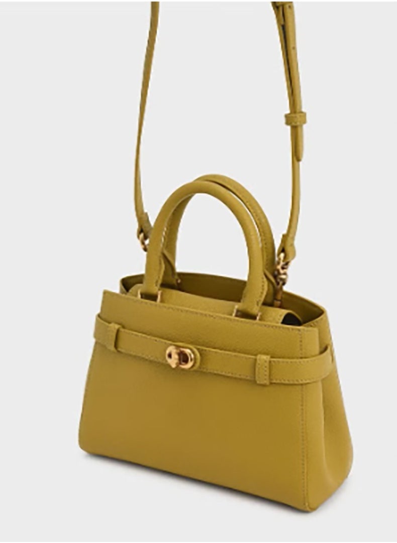 The top - handle bag from Aubrielle that features a metallic buckle.