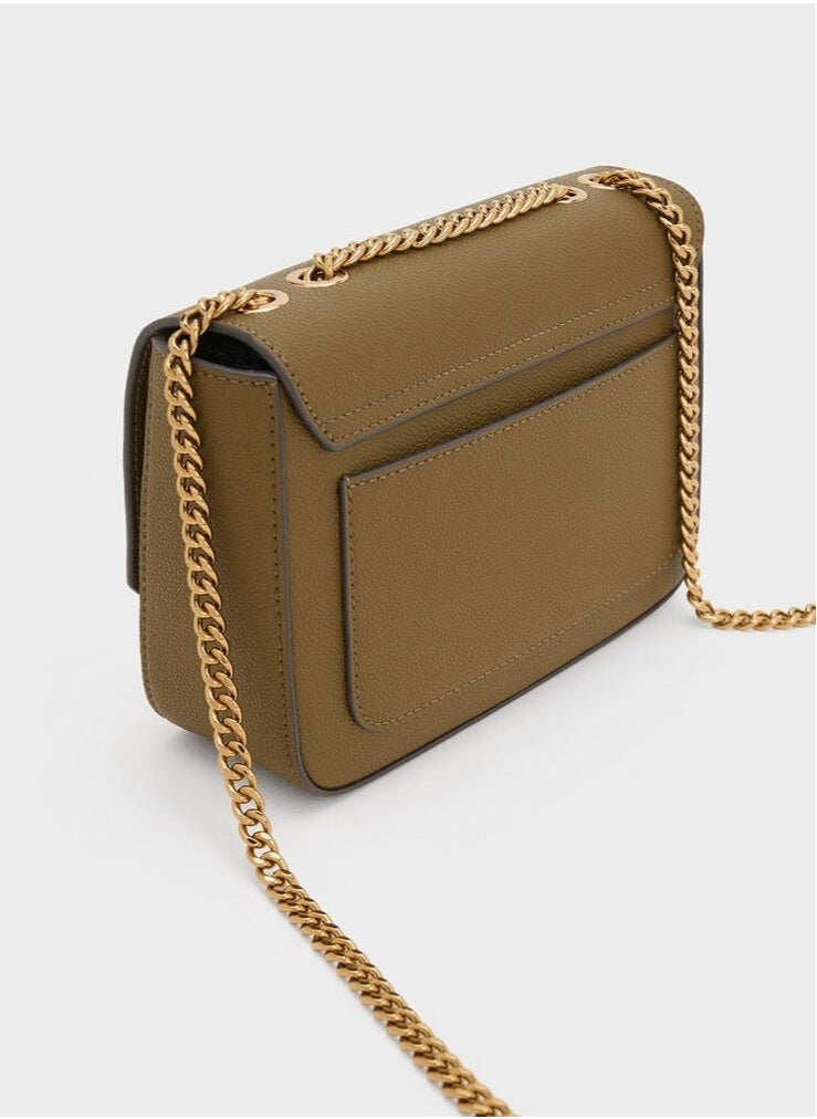 Charles & keith classic metal chain crossbody bag