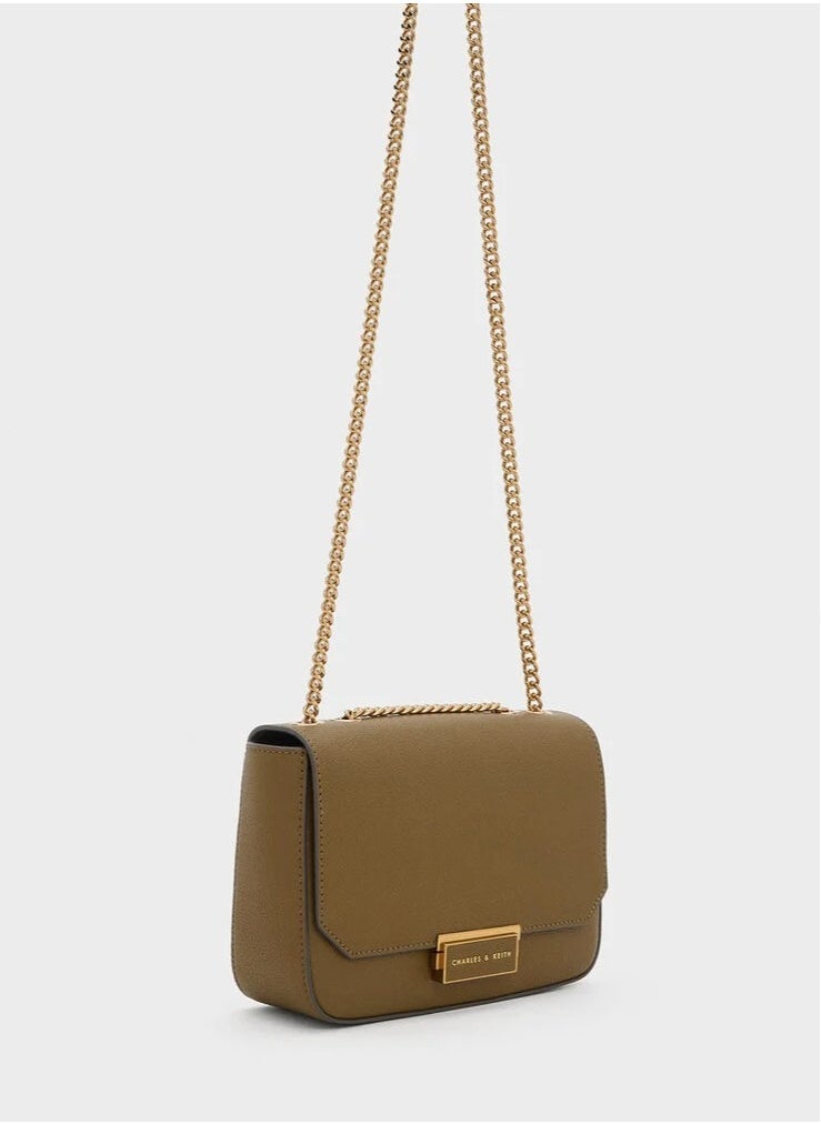 Charles & keith classic metal chain crossbody bag