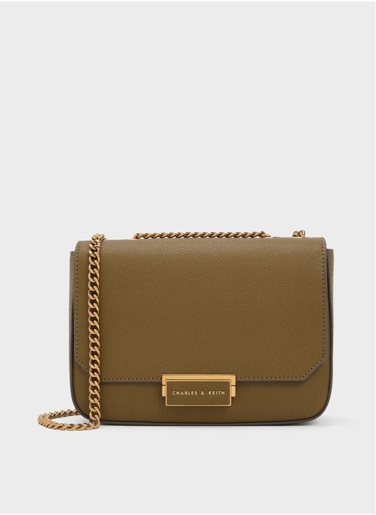 Charles & keith classic metal chain crossbody bag