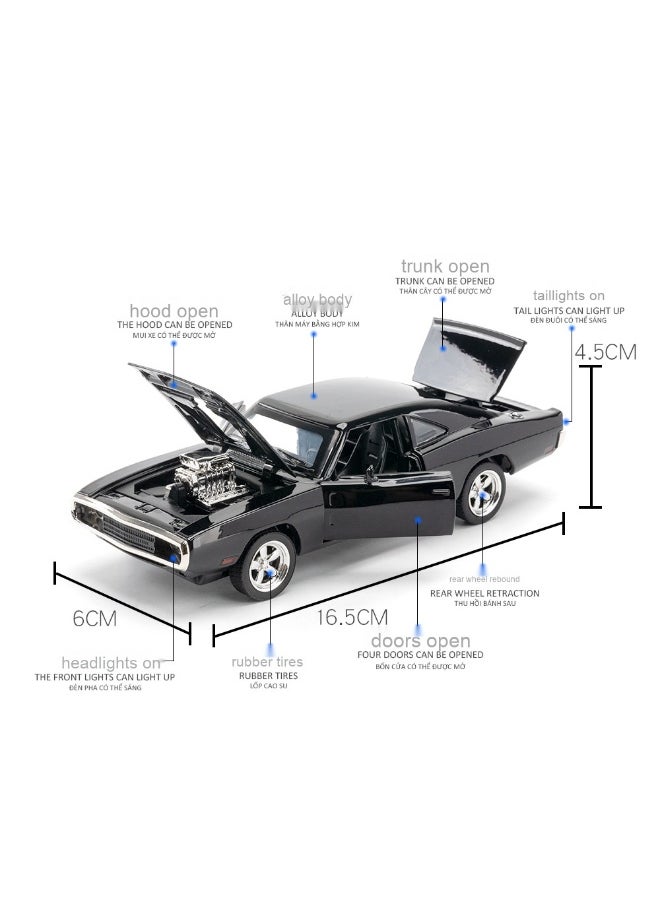 Man's Dream-JIAYEMODEL 1:32 Diecast Model car for Fast & Furious car Dom's 1970 Dodge Charger Alloy Car, Toys for Kids,Boyfriend,Young Peoples Gift