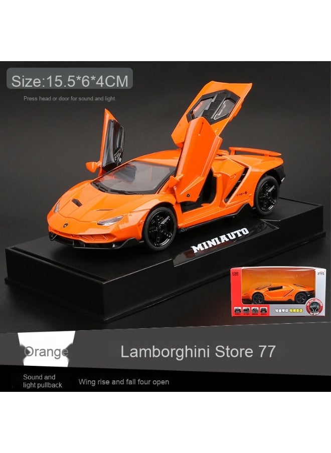 1:32 Lambo LP770 Car Model Toy Child Sound and Light Pull Back Car Zinc Alloy Toys for Kids Boy Girl Gift
