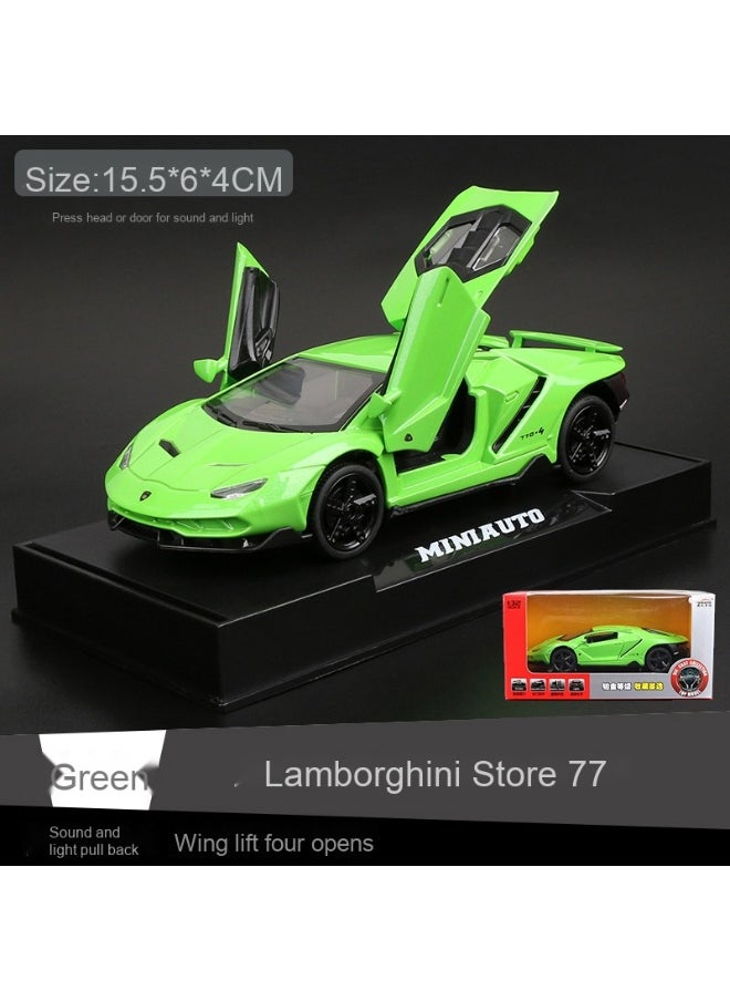 1:32 Lambo LP770 Car Model Toy Child Sound and Light Pull Back Car Zinc Alloy Toys for Kids Boy Girl Gift