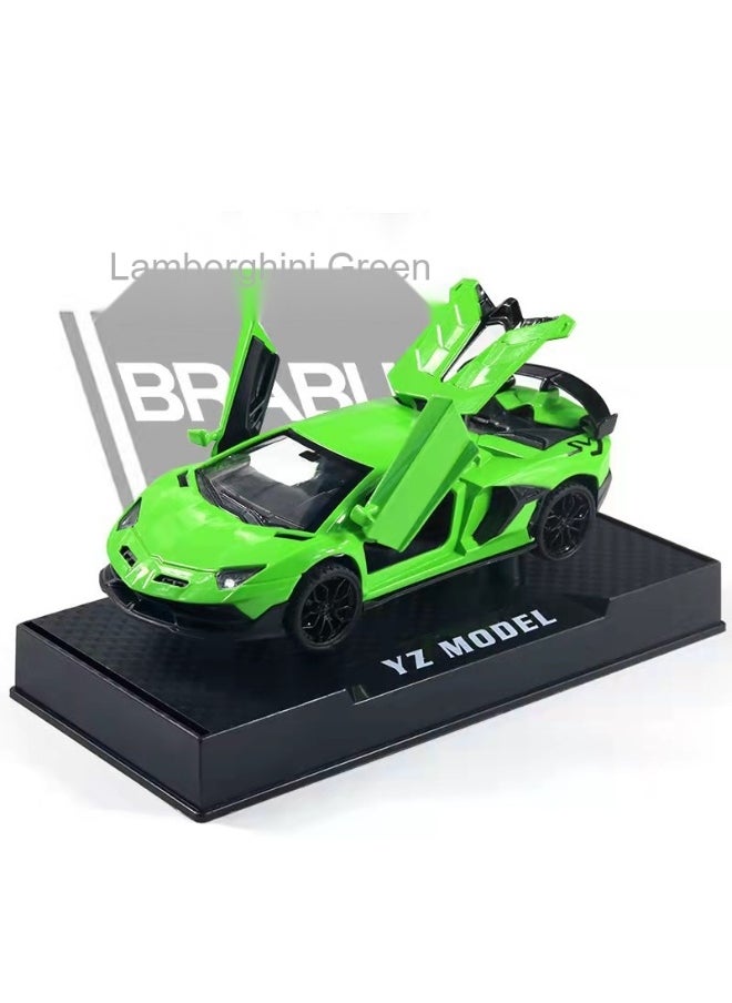 1:32 Lambo LP770 Car Model Toy Child Sound and Light Pull Back Car Zinc Alloy Toys for Kids Boy Girl Gift