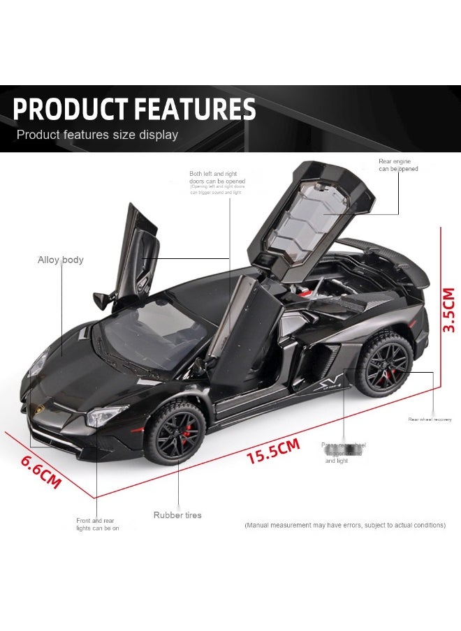 Alloy Collectible Lambo Toy Car Model Pull Back Die-Cast Vehicle with Lights and Sound
