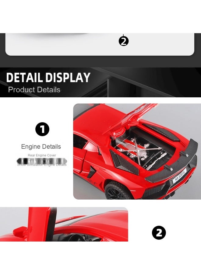 Alloy Collectible Lambo Toy Car Model Pull Back Die-Cast Vehicle with Lights and Sound