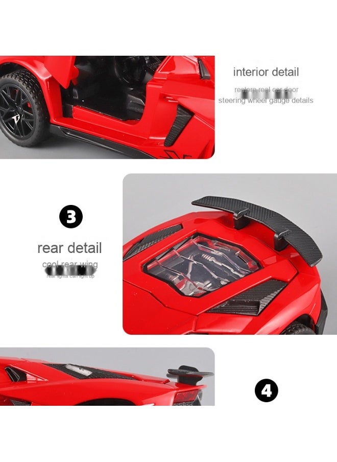 Alloy Collectible Lambo Toy Car Model Pull Back Die-Cast Vehicle with Lights and Sound