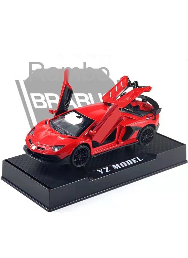 1:32 Lambo LP770 Car Model Toy Child Sound and Light Pull Back Car Zinc Alloy Toys for Kids Boy Girl Gift