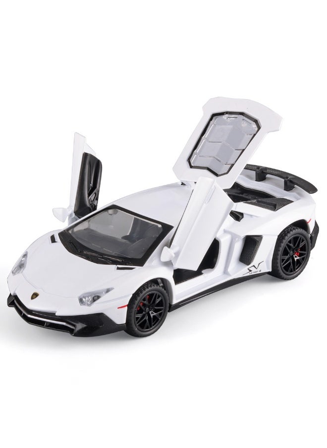 Alloy Collectible Black Lambo Toy Car Model Pull Back Die-Cast Vehicle with Lights and Sound
